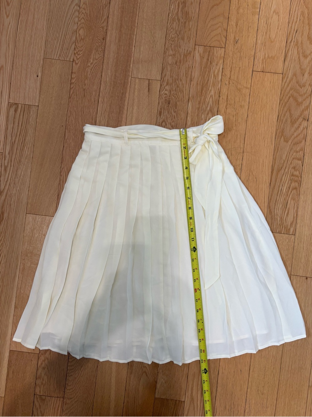 ModCloth Cream Pleated Tie Waist Midi Skirt Size S New With Tags NWT - Picture 7 of 11